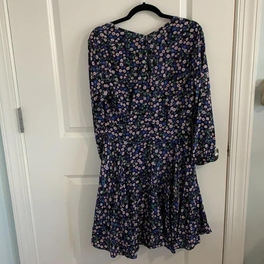 Rebecca Taylor Floral MIDI Dress with Flair Skirt - Picture 5 of 8
